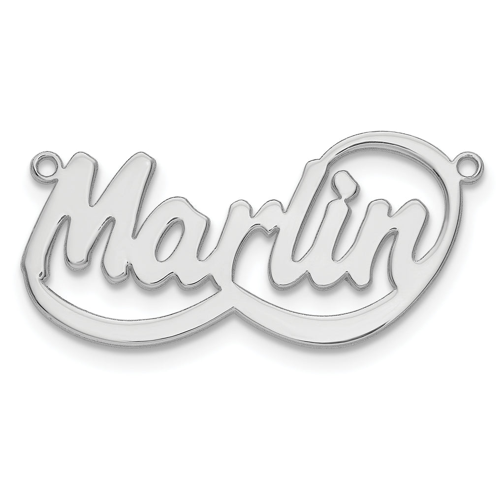 14k White gold Swoop Name Plate
