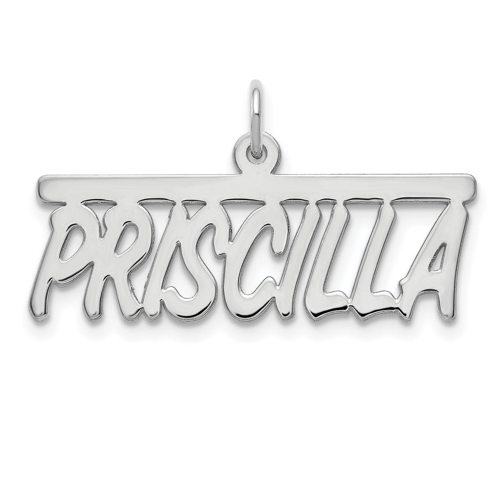10k White Gold Top Bar Name Plate