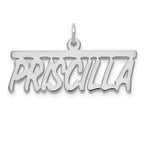 14k White Gold Top Bar Name Plate