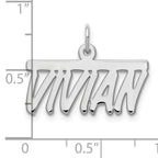 10k White Gold Top Bar Name Plate