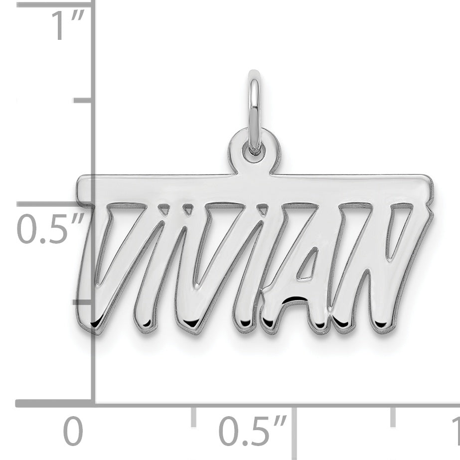 Sterling Silver/Rhodium-plated Top Bar Name Plate