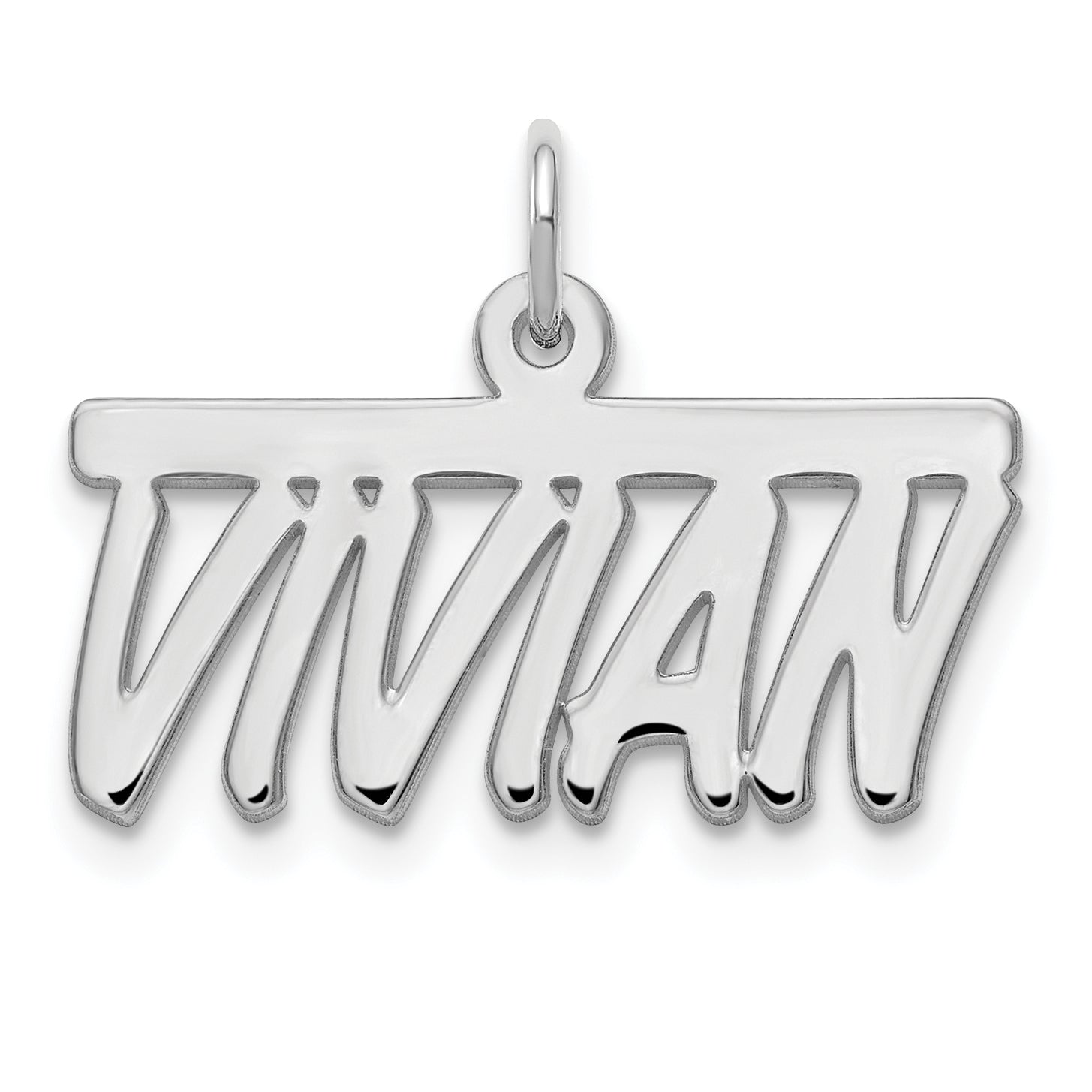 Sterling Silver/Rhodium-plated Top Bar Name Plate Main image