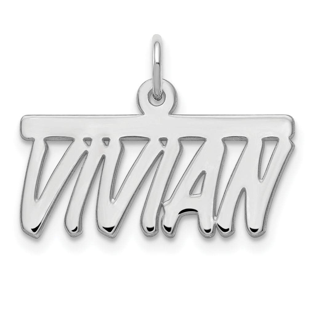 Sterling Silver/Rhodium-plated Top Bar Name Plate
