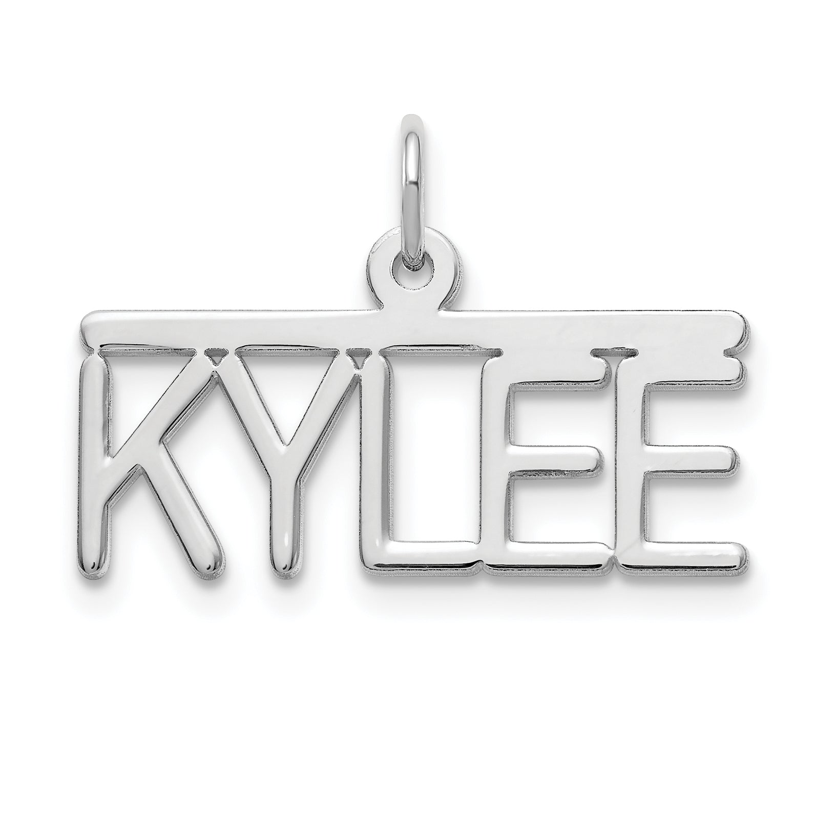 14k White Gold Top Bar Name Plate