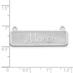 10k White Gold Satin Name Plate Bar