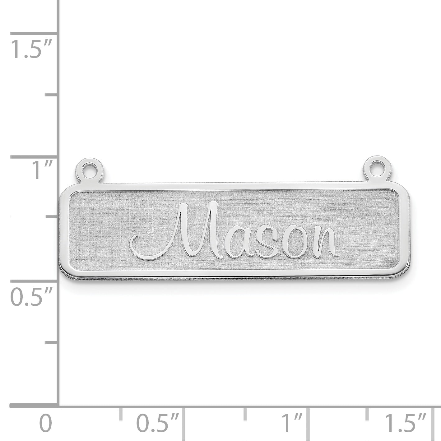 10k White Gold Satin Name Plate Bar