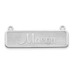 10k White Gold Satin Name Plate Bar