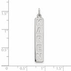 14k White Gold Large  Arial Black New Font Bar Charm