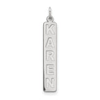 14k White Gold Large  Arial Black New Font Bar Charm