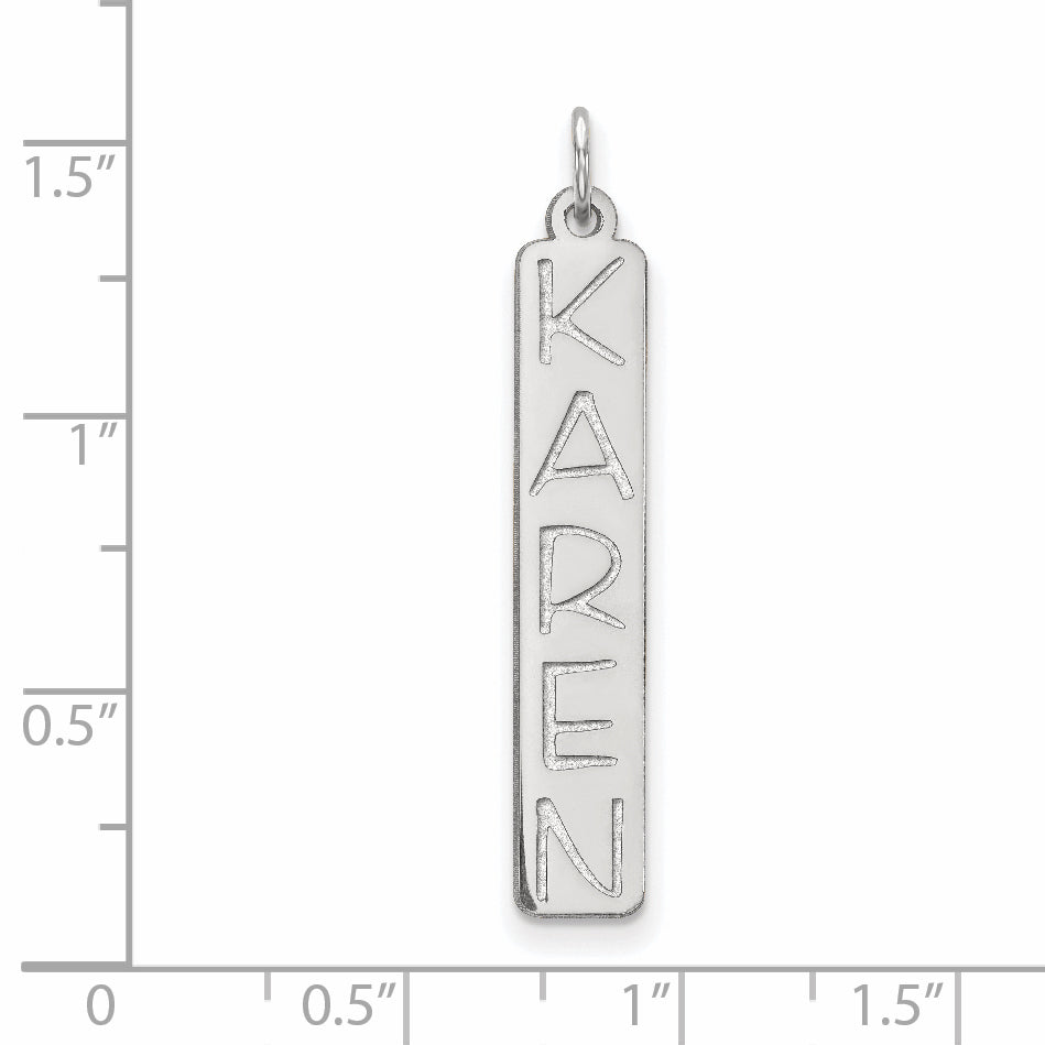 10k White Gold Large Garfield Font  Bar Charm