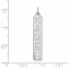 10k White Gold Large Garfield Font  Bar Charm