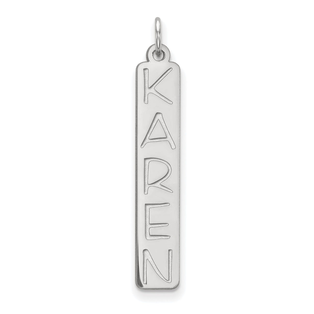 Personalized Bar Charm in 10K White Gold, 33mm Satin & Polished - Sophia Jewelers Main image