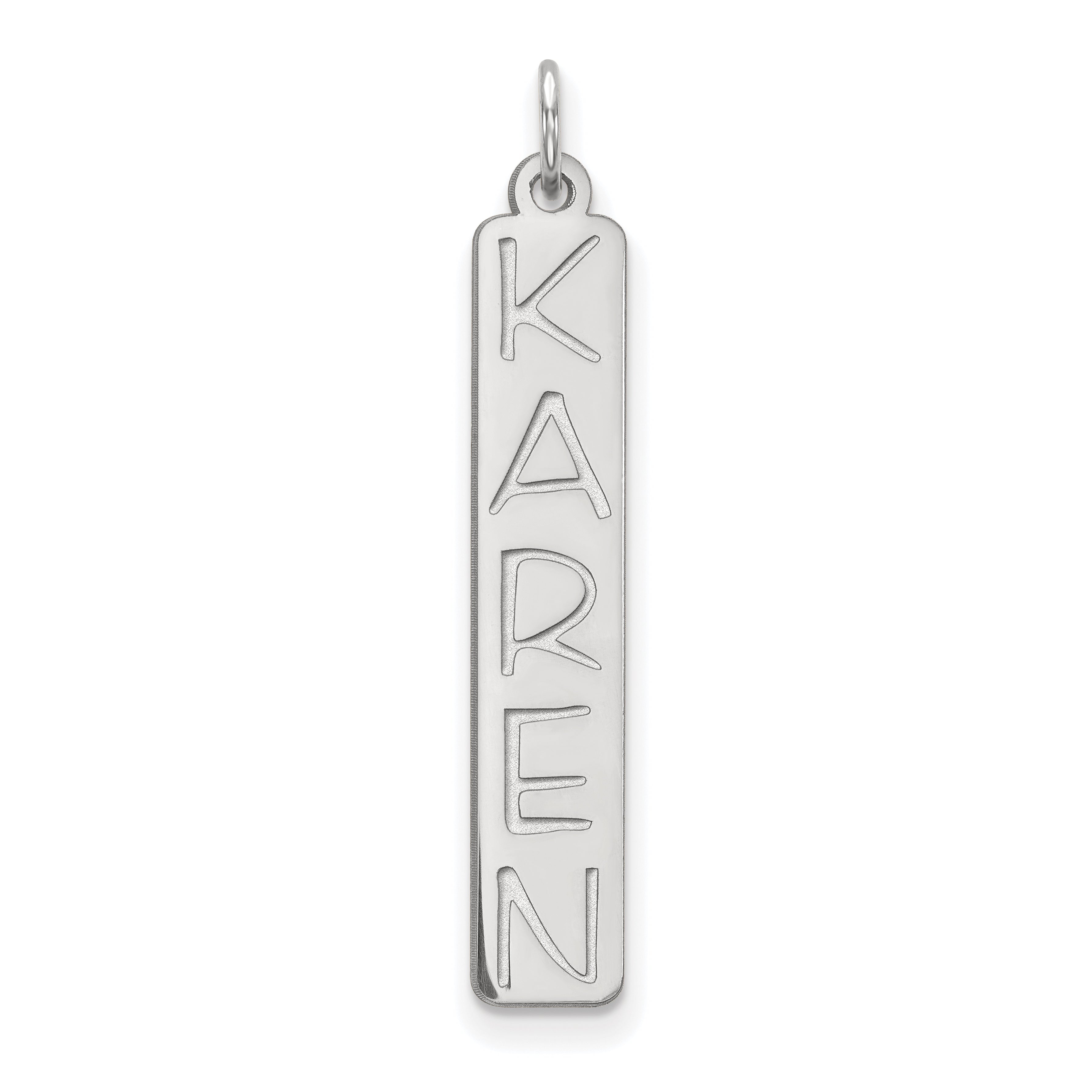 10k White Gold Large Garfield Font  Bar Charm Main image