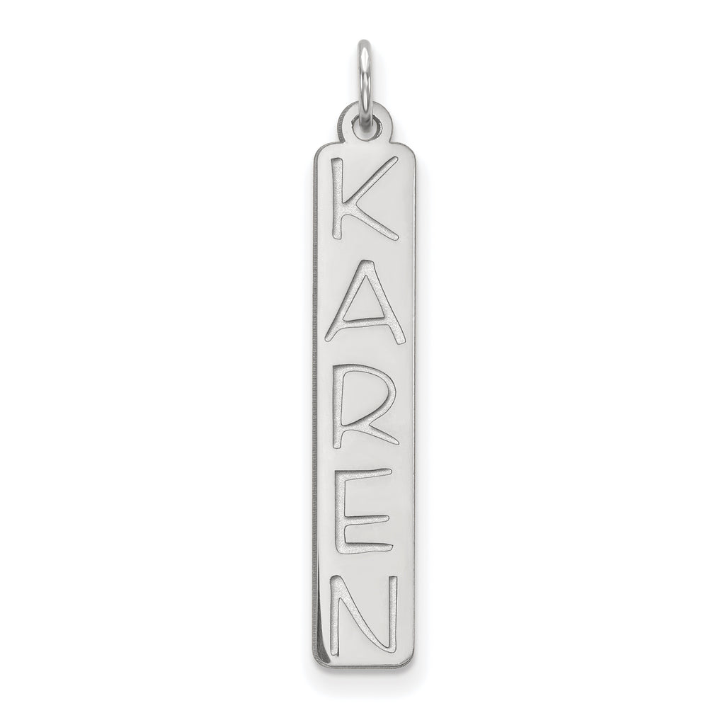 Sterling Silver/Rhodium-plated Large Garfield Font  Bar Charm