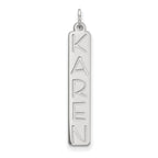 Sterling Silver/Rhodium-plated Large Garfield Font  Bar Charm