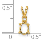 14k Diamond and 6x4mm Oval Pendant Mounting (No Stone Included)