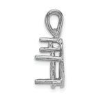 14k White Gold Diamond and 7x5mm Oval Stone Pendant Mounting (No Stone Included)