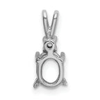 14k White Gold Diamond and 7x5mm Oval Stone Pendant Mounting (No Stone Included)