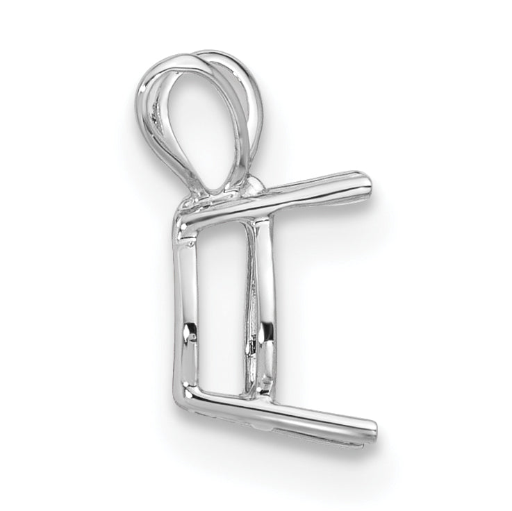 14k White Gold 7x5mm Pear Pendant Mounting (No Stone Included)