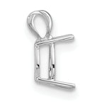14k White Gold 7x5mm Pear Pendant Mounting (No Stone Included)