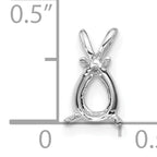 14k White Gold 7x5mm Pear Pendant Mounting (No Stone Included)