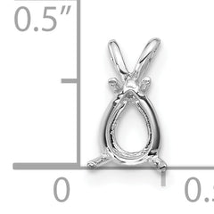 14k White Gold 7x5mm Pear Pendant Mounting (No Stone Included)