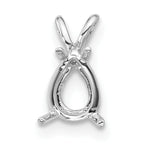 14k White Gold 7x5mm Pear Pendant Mounting (No Stone Included)