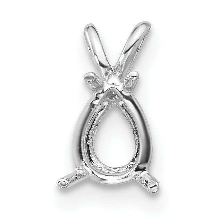 14k White Gold 7x5mm Pear Pendant Mounting (No Stone Included)