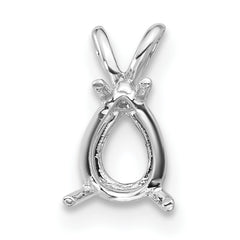 14k White Gold 7x5mm Pear Pendant Mounting (No Stone Included)