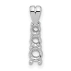 14k White Gold Holds 4.0/3.4/3.0mm Three-stone Pendant Mounting (No Stone Included)