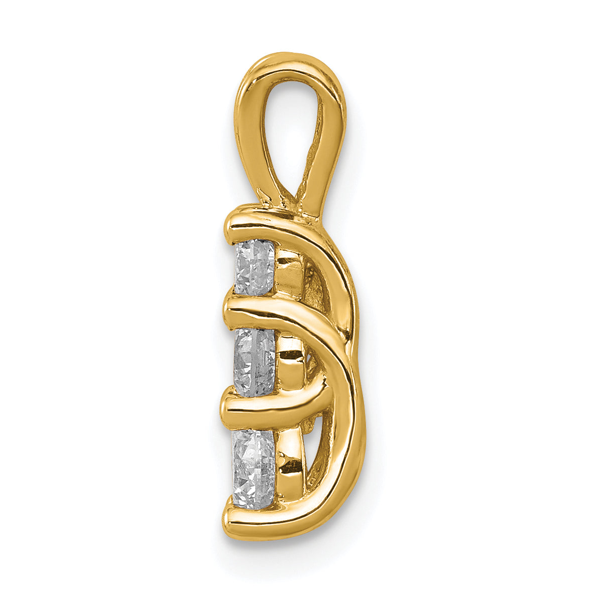 14k 1/2 carat Lab Grown Diamond VS/SI+ G+ Three Stone Pendant Secondary image