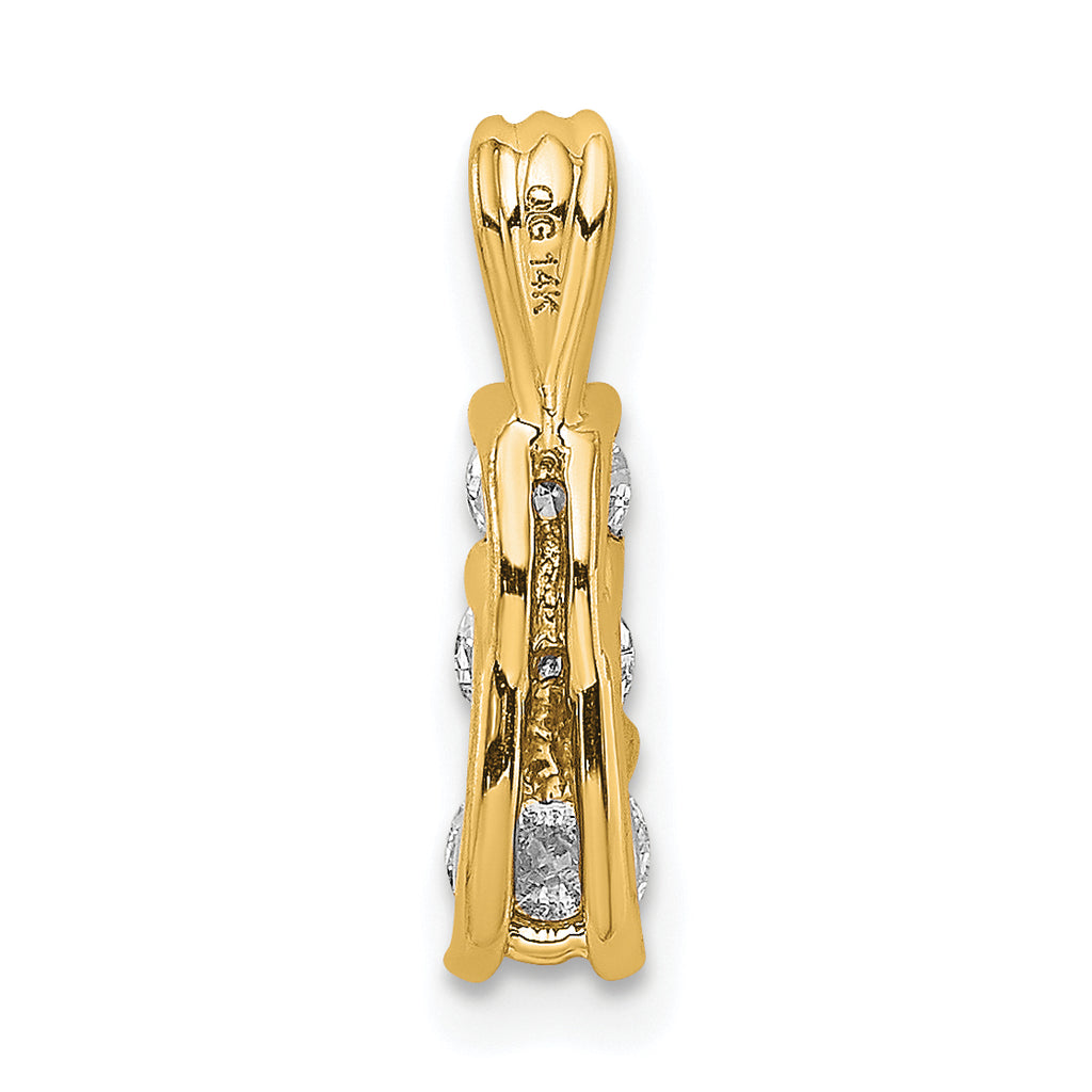 14k 1/2 carat Lab Grown Diamond VS/SI+ G+ Three Stone Pendant