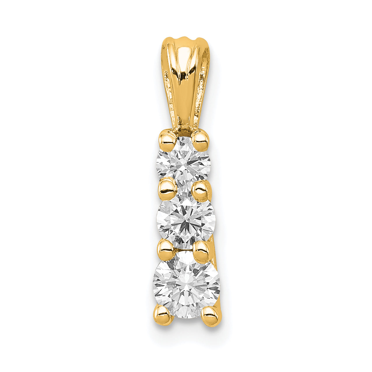 14k 1/2 carat Lab Grown Diamond VS/SI+ G+ Three Stone Pendant Main image