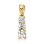 14k 1/2 carat Lab Grown Diamond VS/SI+ G+ Three Stone Pendant