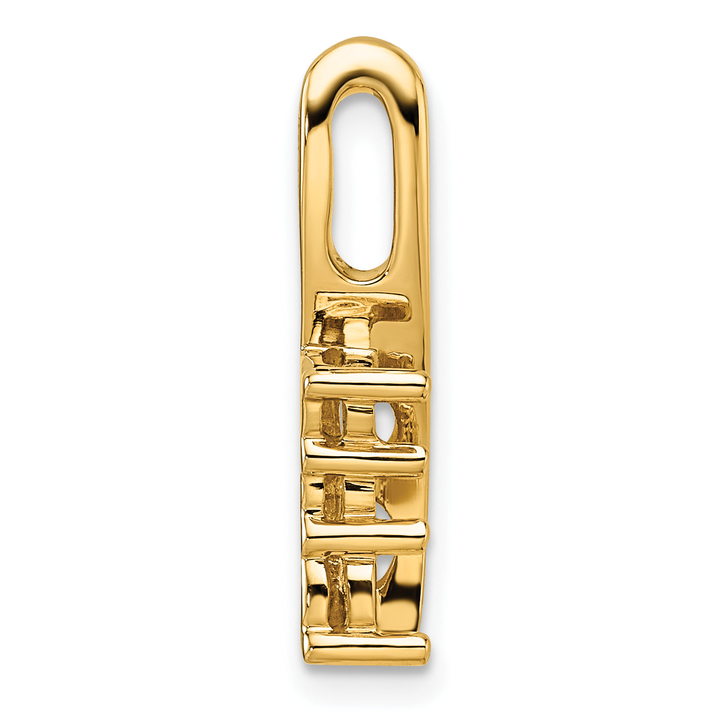 14k Holds 3.6/3.1/2.9mm Three-Stone Curved Bar Chain Slide Mounting (No Stone Included) Secondary image