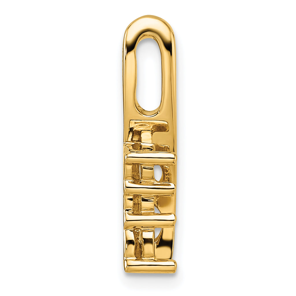 14k Holds 3.6/3.1/2.9mm Three-Stone Curved Bar Chain Slide Mounting (No Stone Included)