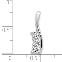 14k White Gold Holds 3.6/3.1/2.9mm Three-Stone Curved Bar Chain Slide Mounting (No Stone Included)