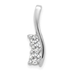 14k White Gold Holds 3.6/3.1/2.9mm Three-Stone Curved Bar Chain Slide Mounting (No Stone Included)