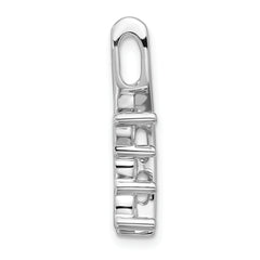 14k White Gold Holds 3-4.3mm Three-Stone Curved Bar Chain Slide Mounting (No Stone Included)