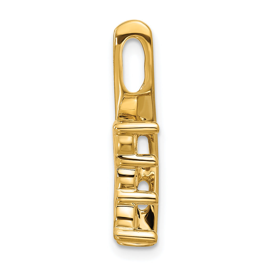 14k Holds 3-5.0mm Three-Stone Curved Bar Chain Slide Mounting (No Stone Included)
