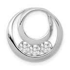 14k White Gold Complete 3-3.2mm AA Diamond Three-Stone Circle Chain Slide