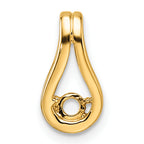 14k Holds 2.8mm Stone Teardrop-Shape Slide Mounting (No Stone Included) Fits up to 2mm Regular/6mm Fancy or Reversible Omega
