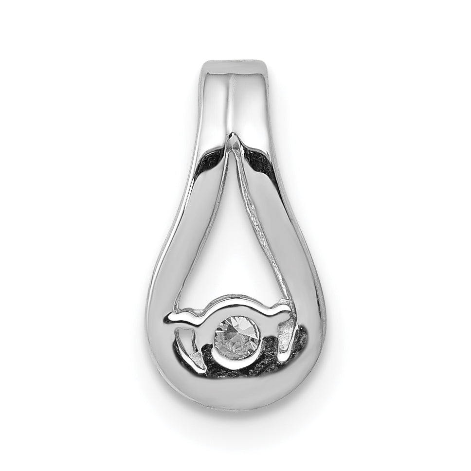 14k White Gold Holds 2.8mm Stone Teardrop-Shape Slide Mounting (No Stone Included) Fits up to 2mm Regular/6mm Fancy or Reversible Omega