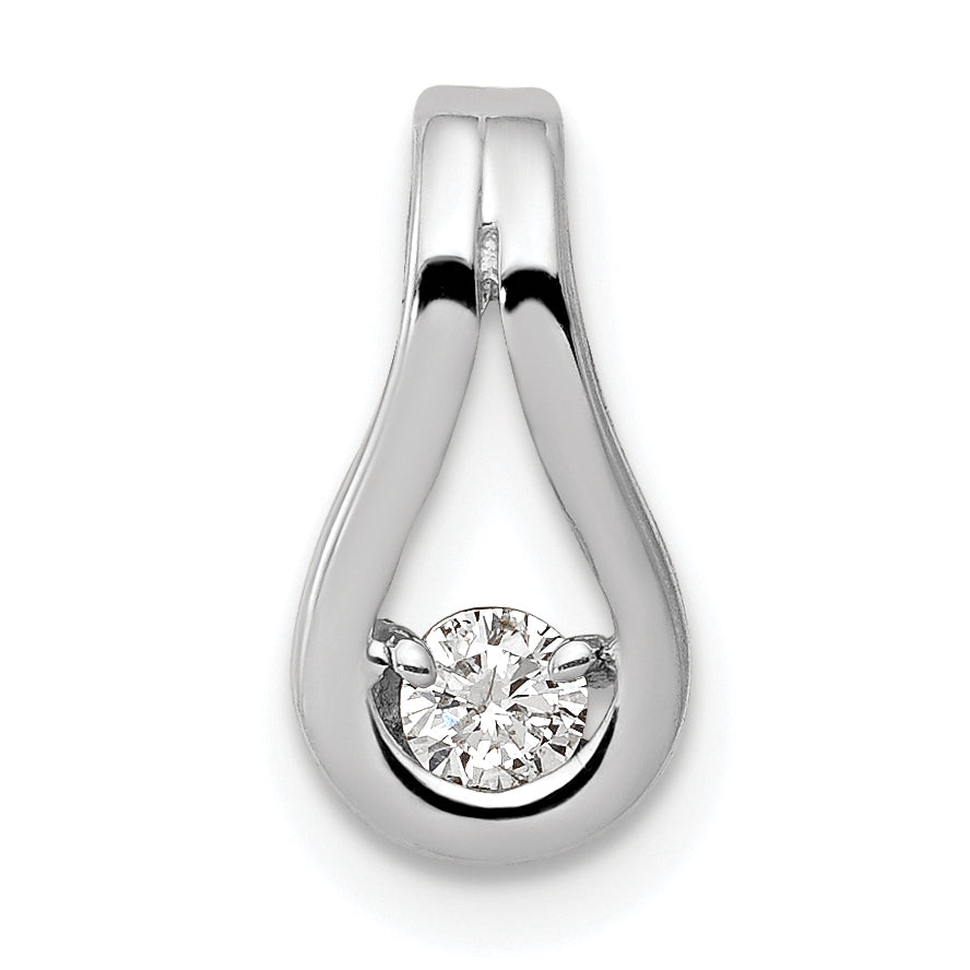 14k White Gold Holds 2.8mm Stone Teardrop-Shape Slide Mounting (No Stone Included) Fits up to 2mm Regular/6mm Fancy or Reversible Omega