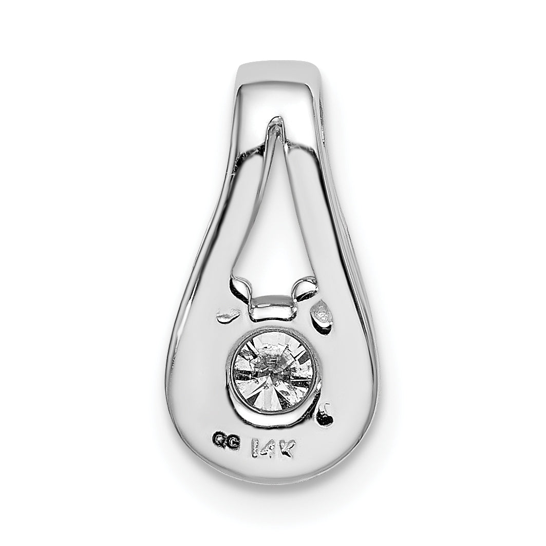 14k White Gold Holds 4.7mm Stone Teardrop-Shape Slide Mounting (No Stone Included) Fits up to 3mm Regular/6mm Fancy or Reversible Omega