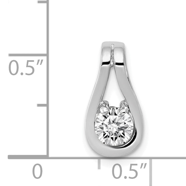 14k White Gold Holds 4.7mm Stone Teardrop-Shape Slide Mounting (No Stone Included) Fits up to 3mm Regular/6mm Fancy or Reversible Omega