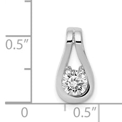 14k White Gold Holds 4.7mm Stone Teardrop-Shape Slide Mounting (No Stone Included) Fits up to 3mm Regular/6mm Fancy or Reversible Omega