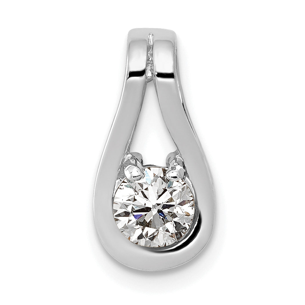 14k White Gold Holds 4.7mm Stone Teardrop-Shape Slide Mounting (No Stone Included) Fits up to 3mm Regular/6mm Fancy or Reversible Omega Main image