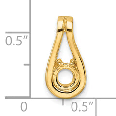 14k Holds 4.7mm Stone Teardrop-Shape Slide Mounting (No Stone Included) Fits up to 3mm Regular/6mm Fancy or Reversible Omega