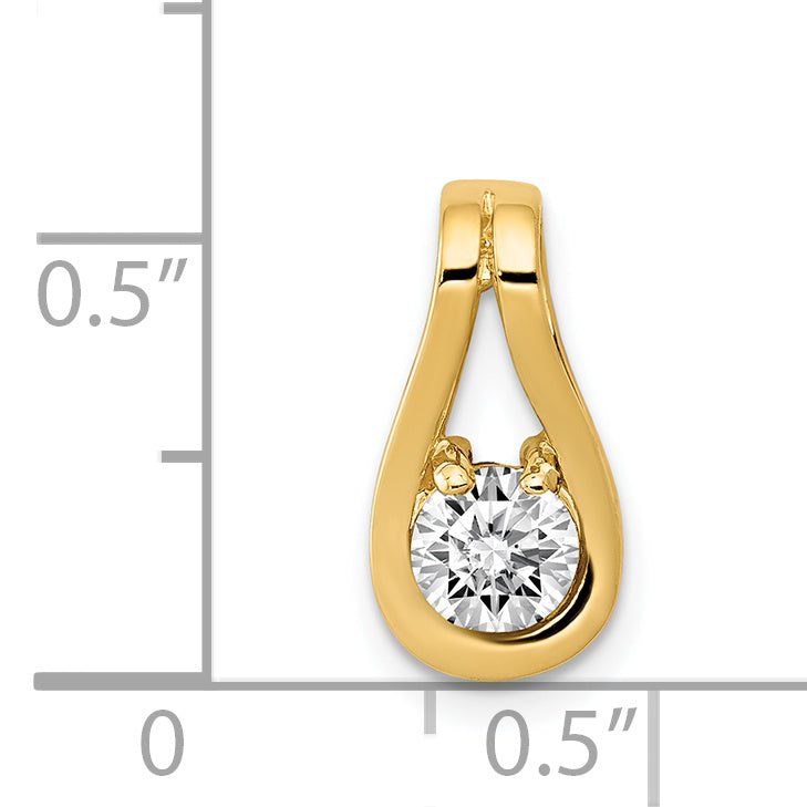 14k Complete 4.7mm AA Diamond Teardrop-Shape Slide Fits up to 3mm Regular/6mm Fancy or Reversible Omega